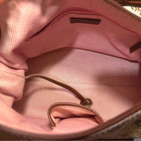 Dooney & Bourke Tan and Brown Monogram Shoulder Bag - Picture 8 of 10